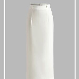 NWT Elegant Slit Back Maxi Pencil Skirt - White